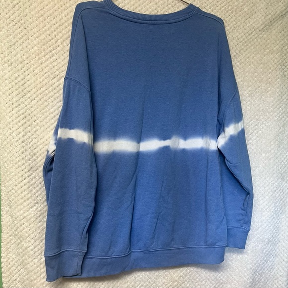 Time and Tru Blue Tie-Dye Crewneck Sweater Casual Comfy - Picture 5 of 6